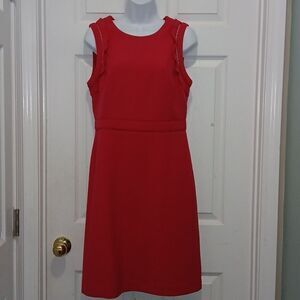 Ann Taylor red sheath midi dress cocktail party holiday Sz 4 NWOT